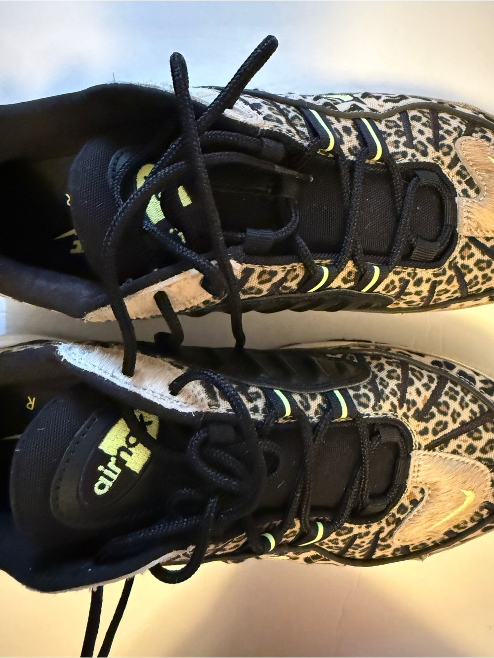 Nike women’s' Air Max 98 Animal Print Sneakers in Black and Tan vintage